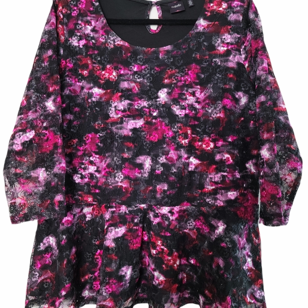 Floral and Lace Peplum Top